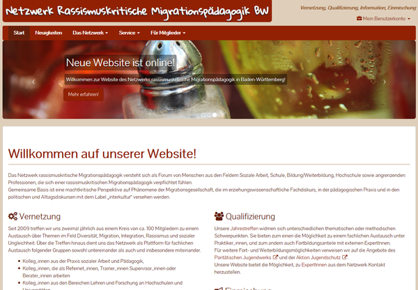 Screenshot der neuen Website